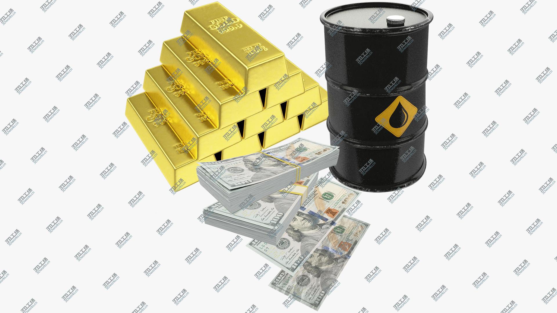 images/goods_img/2021040235/3D model Gold and Money and Oil Barrel Collection V1/2.jpg